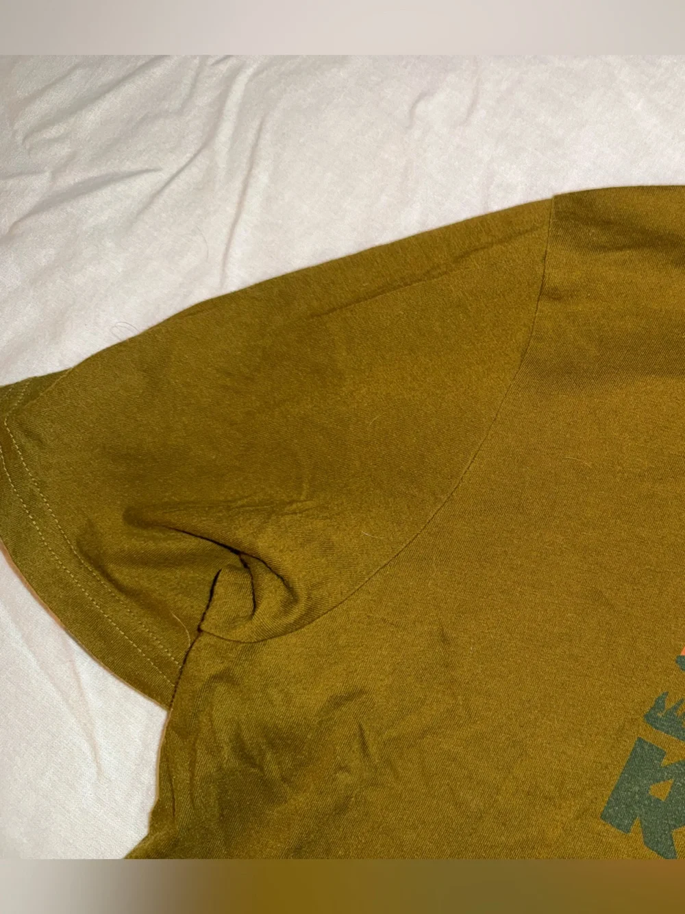 REI Co-op Olive Green Graphic T‑Shirt with Orange Mountain Print